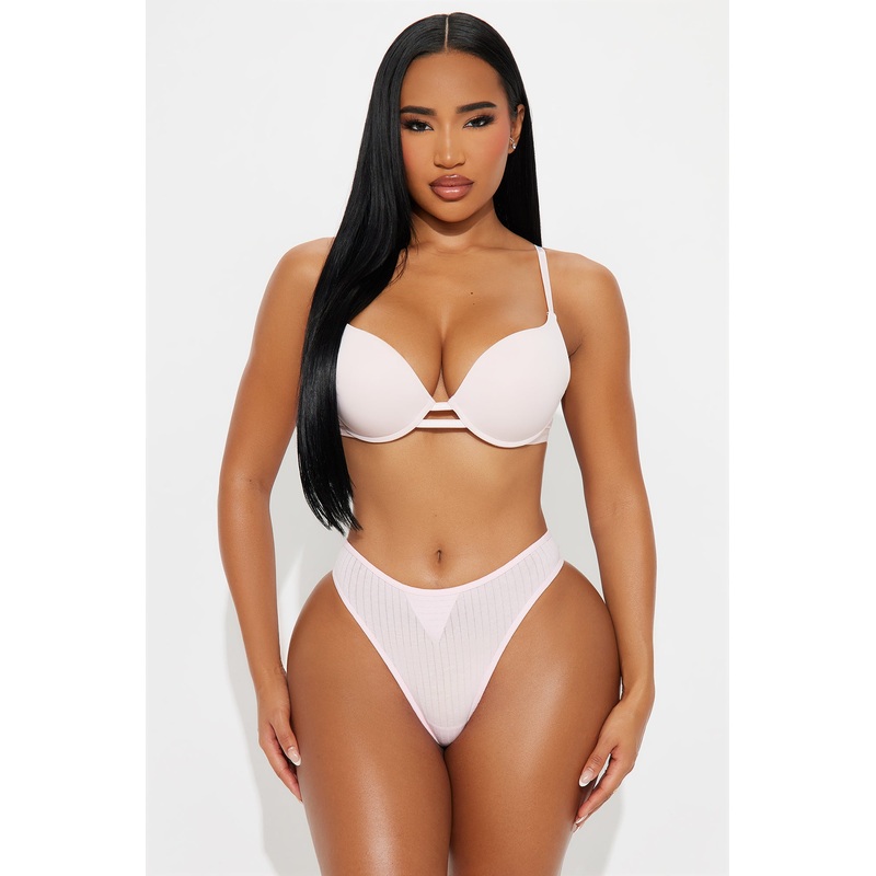 Cotton Ribbed Bikini Panty – Pink