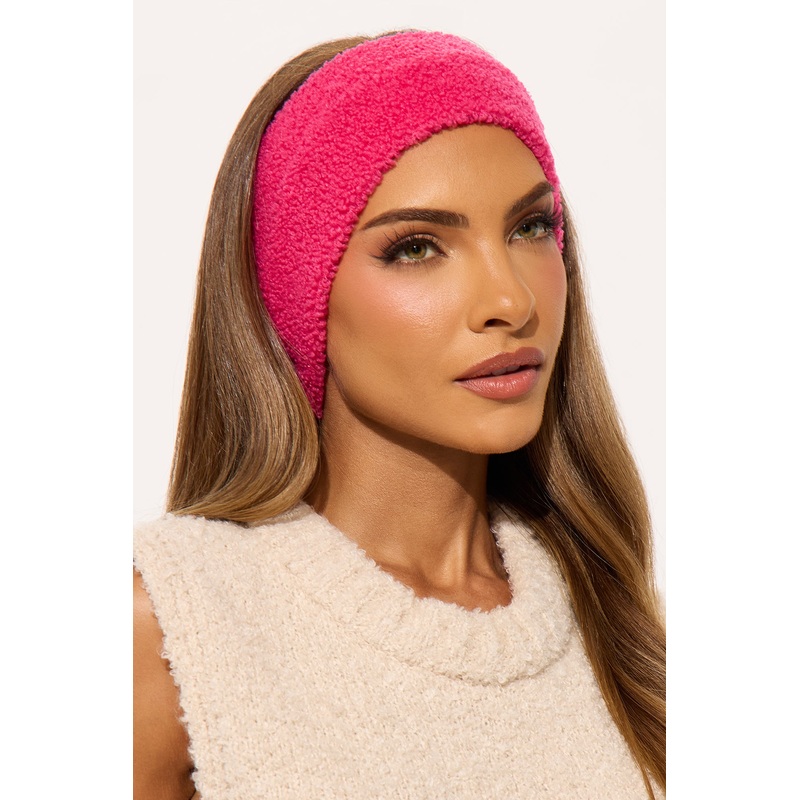 Ready For The Cold Sherpa Headband – Pink