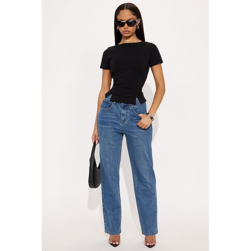 Tall Jennifer 90’s Pinch Ankle Straight Leg Jeans – Medium Wash