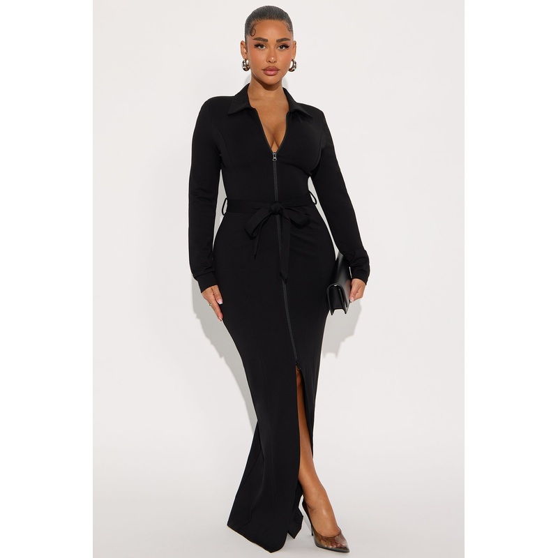 Twilla Tie Waist Maxi Dress – Black