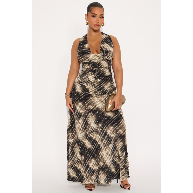 Your Muse Halter Maxi Dress – Black/combo
