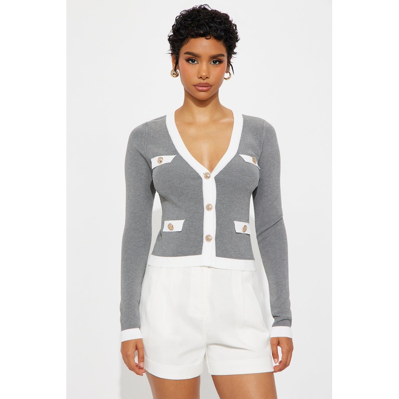 Afternoon Brunch Cardigan – Grey/combo