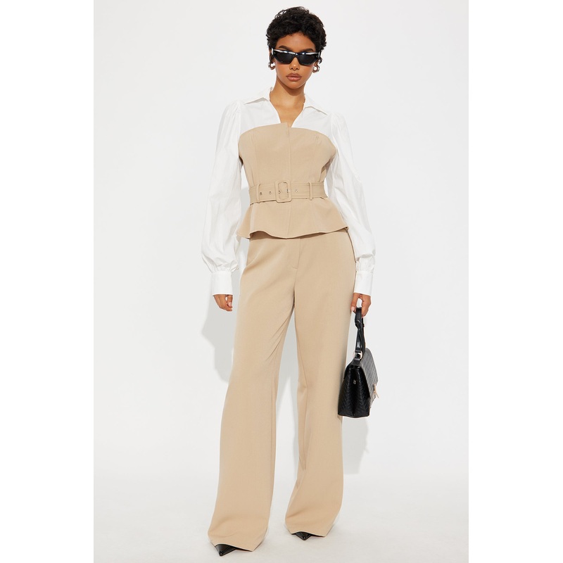 Ambition Attire Pant Set – Taupe