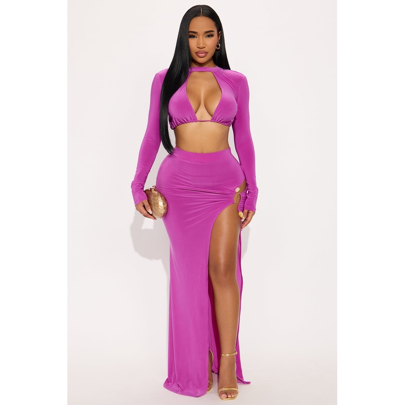 Best Intentions Long Sleeve Skirt Set – Magenta