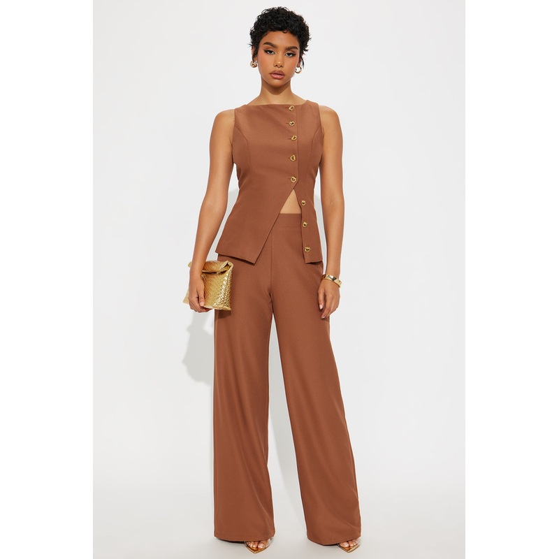 Coline Vest Pant Set – Mocha