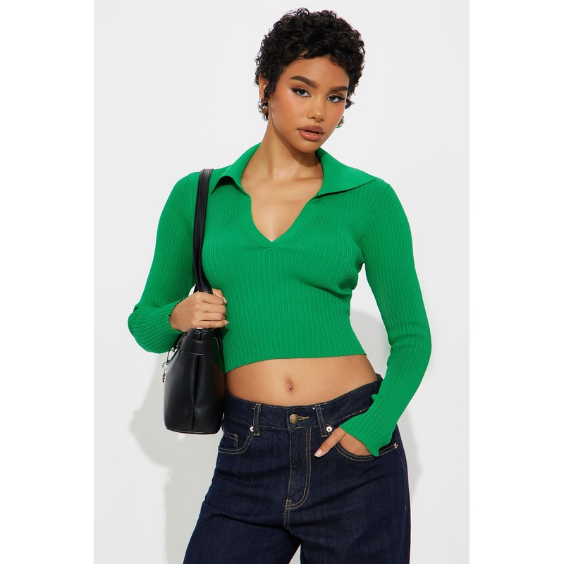 Count Me In Polo Sweater – Kelly Green