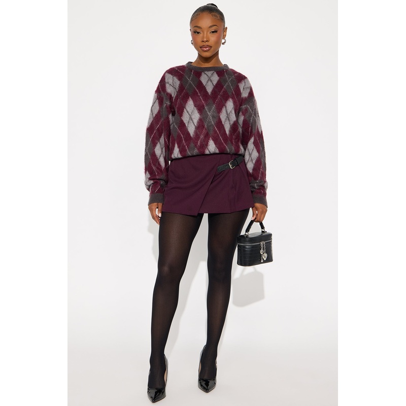 Karina Mini Pleated Skort – Chocolate