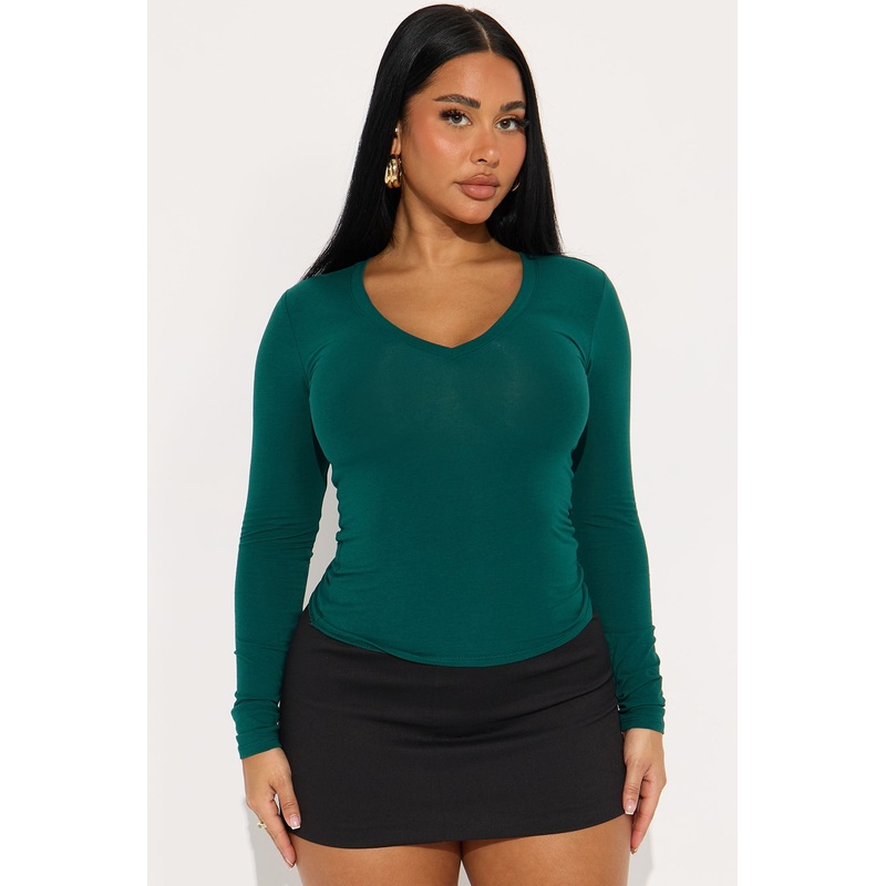 Nara Long Sleeve Top – Hunter Green