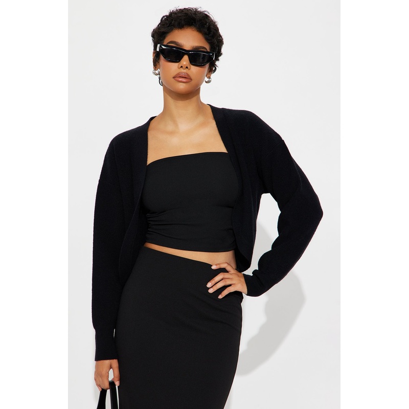 Ocean Breeze Shrug Sweater  – Black