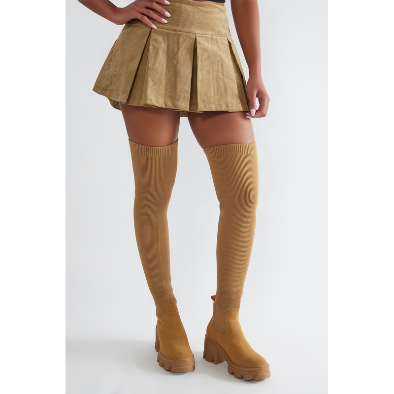 Roady Thigh High Boots – Chestnut