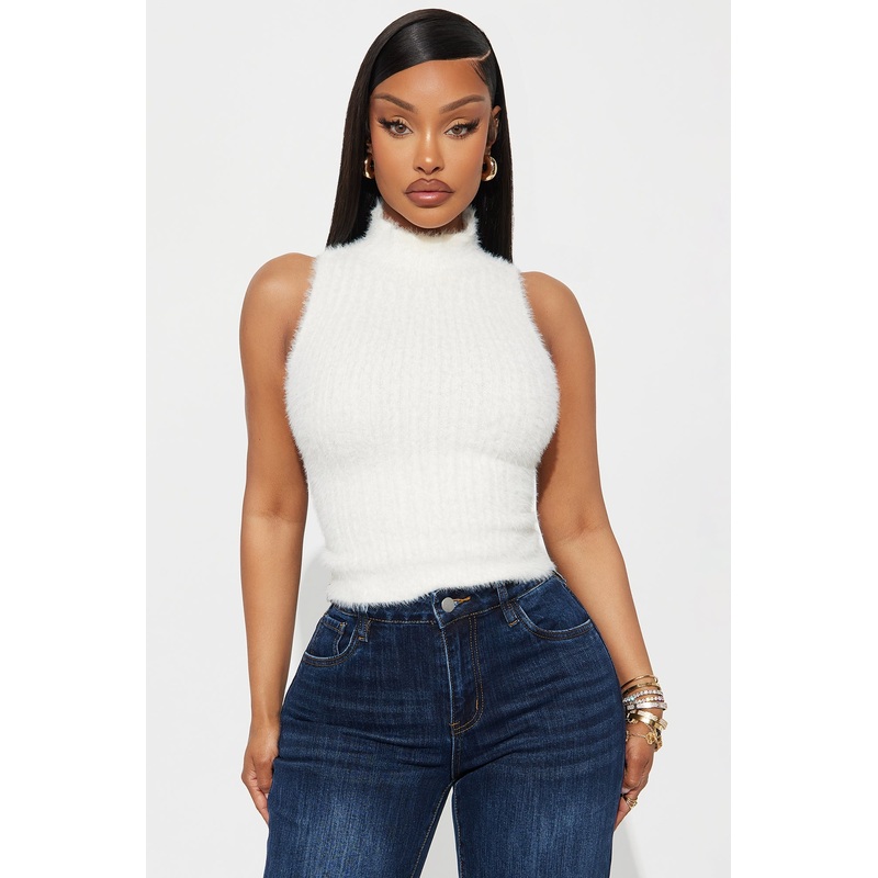 Soft Touch Fuzzy Sweater – Off White