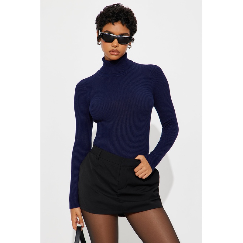 Tara Turtle Neck Sweater – Navy