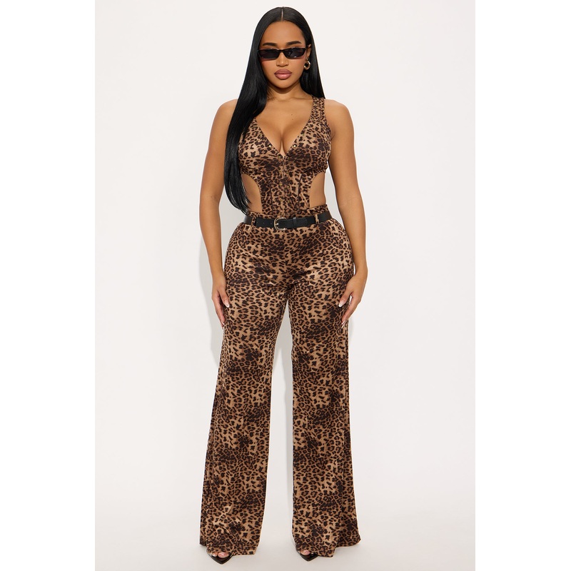 Under The Moonlight Bodysuit Pant Set – Brown/combo
