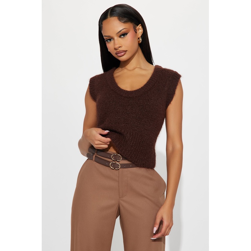 Well Behaved Fuzzy Sweater – Chestnut