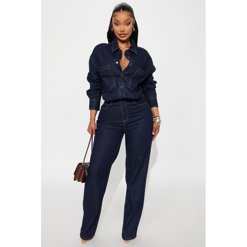 Farmer’s Market Cutie Denim Jumpsuit – Indigo