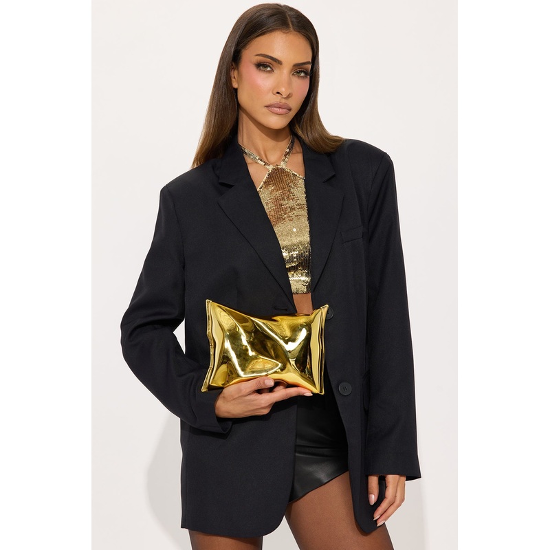 Foil Fantasy Metal Clutch – Gold