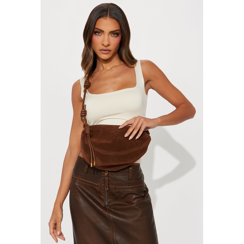 High Country Faux Suede Handbag – Cognac