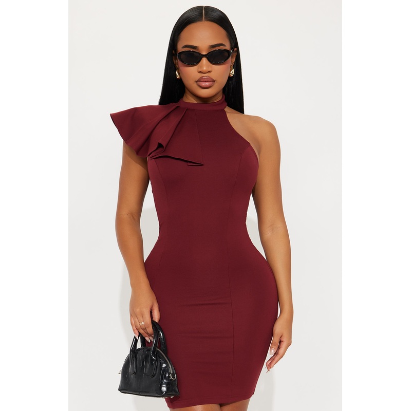Ruffle Butter Dress – Burgundy
