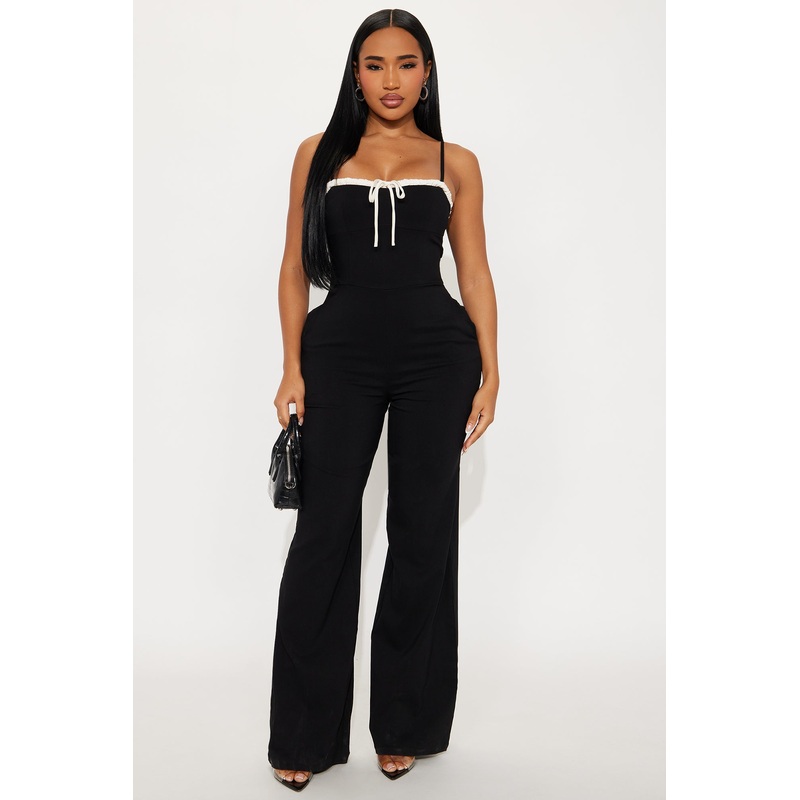 Sweet Smiles Twill Jumpsuit – Black