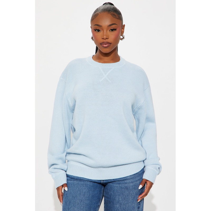 The Cozy Days Pullover Sweater – Ice Blue
