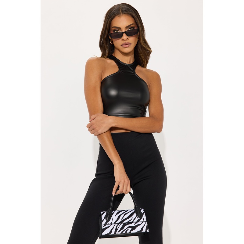 Wild Streak Faux Pony Hair Handbag – Black/White