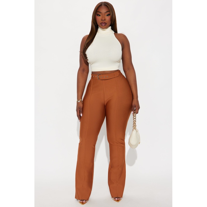 Alena Straight Bandage Pant 33 – Cognac