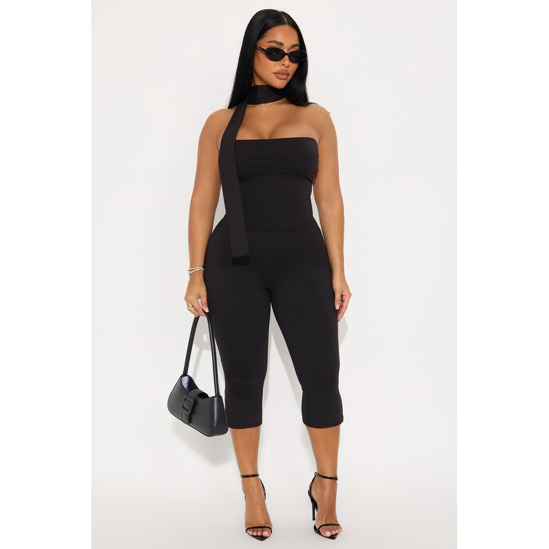 Ava 3 Piece Capri Set – Black