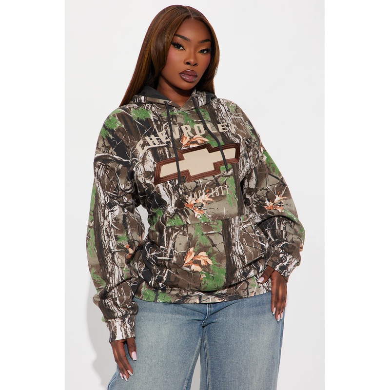 Chevrolet Camo Fleece Hoodie – Brown Combo