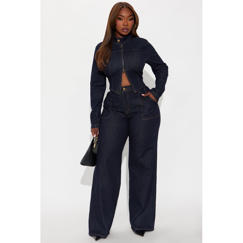 Drift Rider Wide Leg Jeans – Dark Denim