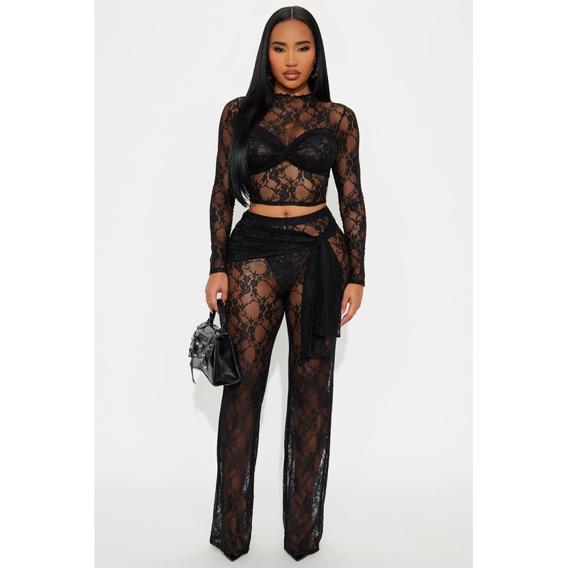 Rosalia Lace Pant Set – Black