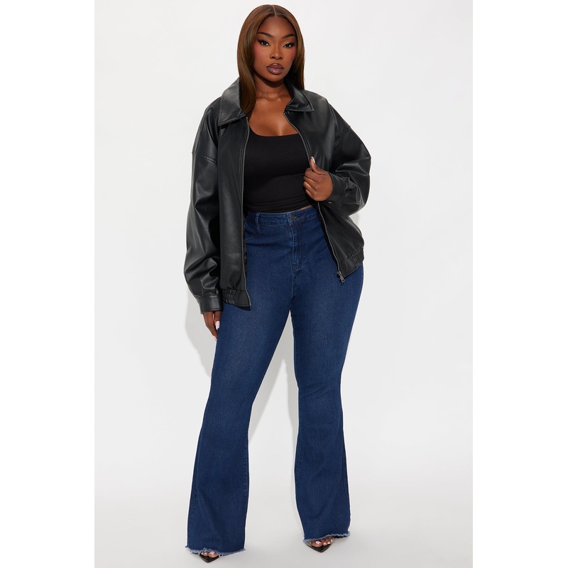 She Ate High Rise Stretch Flare Jeans – Dark Wash