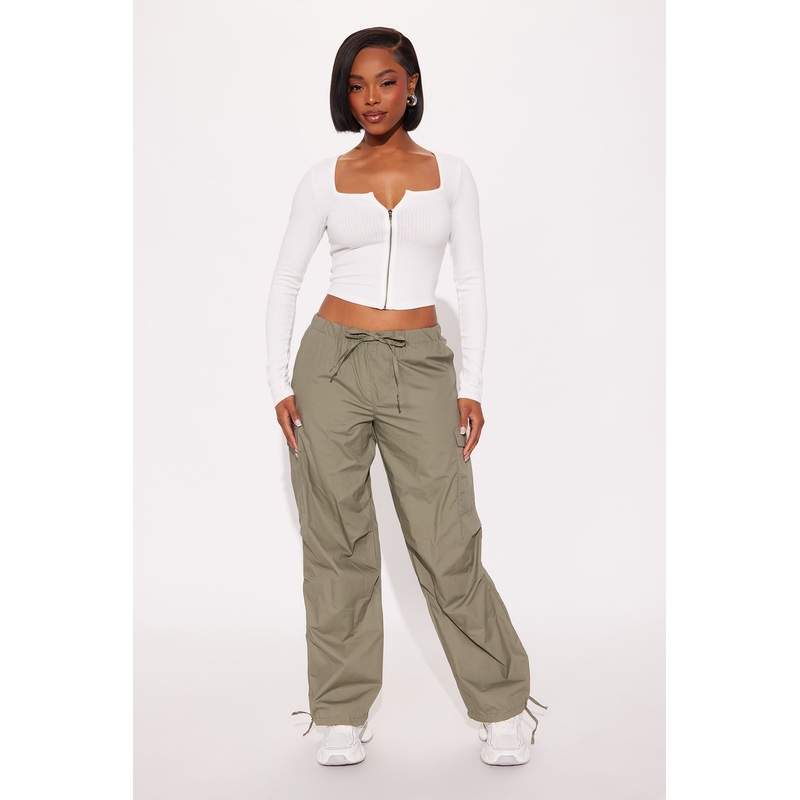 Street Smart Cargo Parachute Pant – Military Green