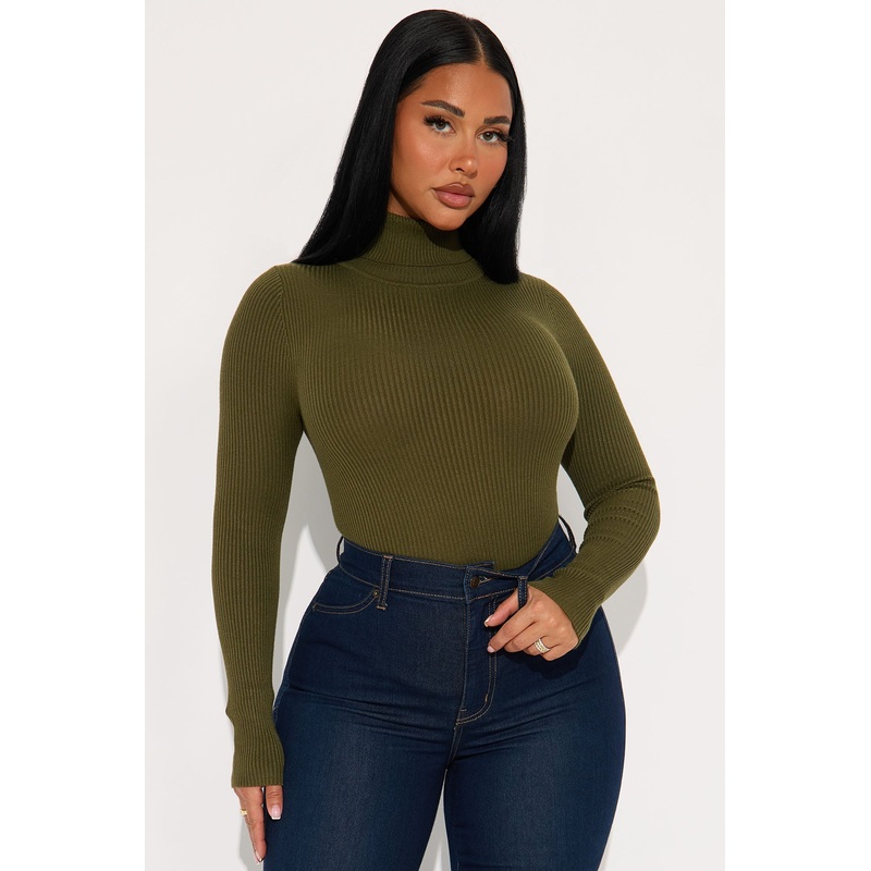 Tara Turtle Neck Sweater – Olive