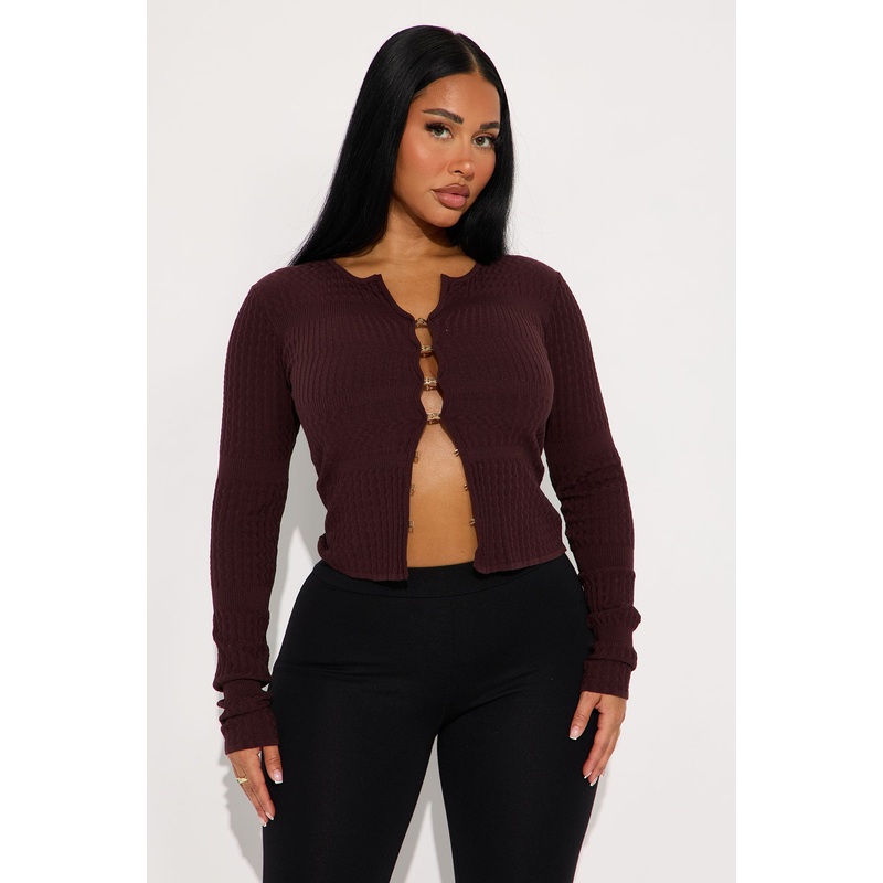 The Jaden Hardware Cardigan – Chocolate