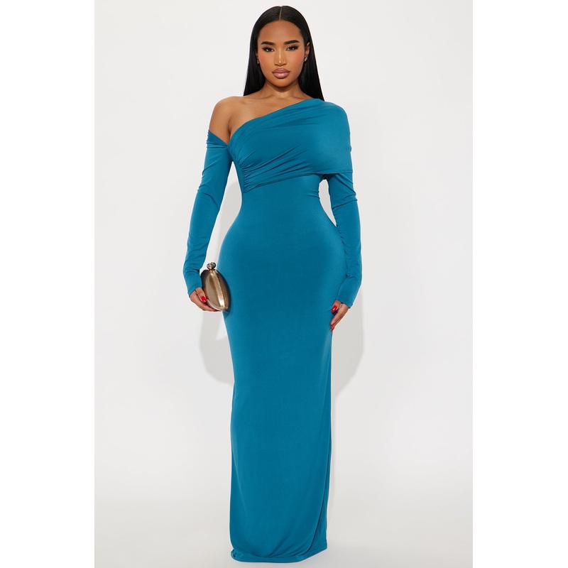 Bare Edge Maxi Dress – Teal