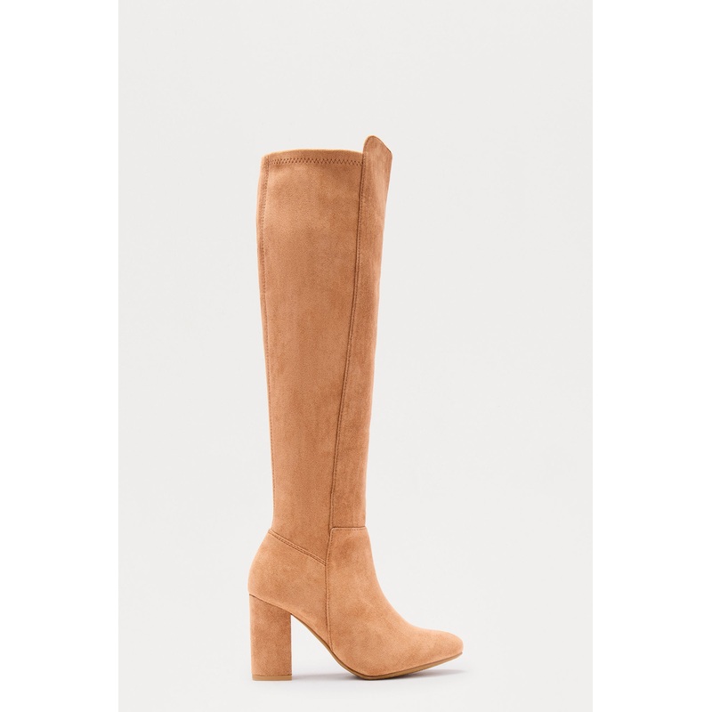 Bridge Faux Suede Boots – Camel