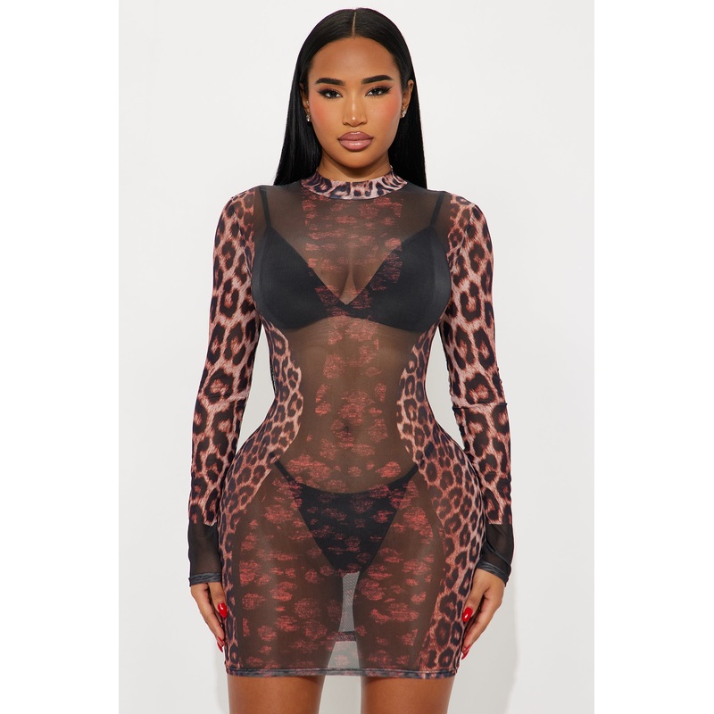 Sassy And Sheer Mesh Mini Dress – Black/combo