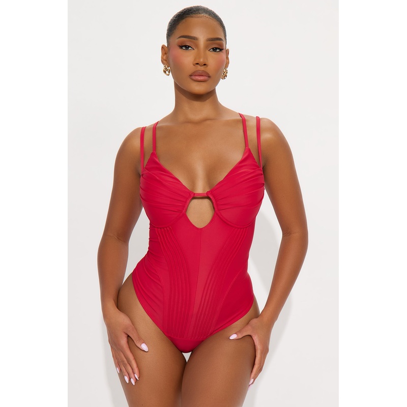 Signature Class Corset Bodysuit – Red