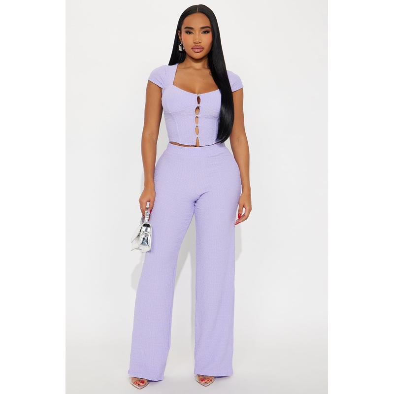 Tamaria Textured Pant Set – Purple