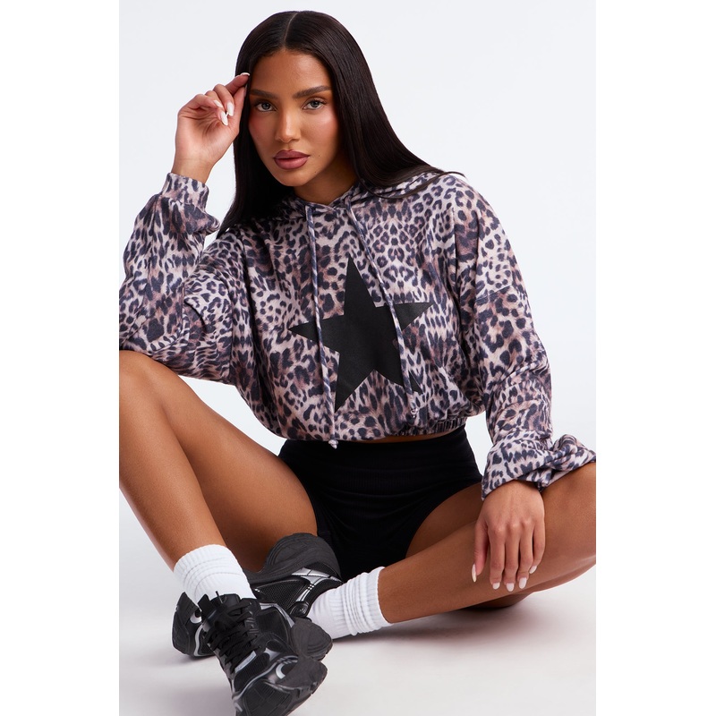 Wild Star Leopard Cropped Hoodie – Leopard