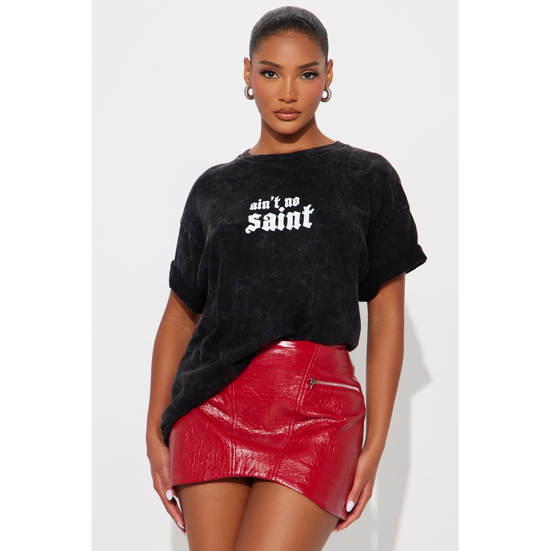 Ain’t No Saint Washed Tee – Black