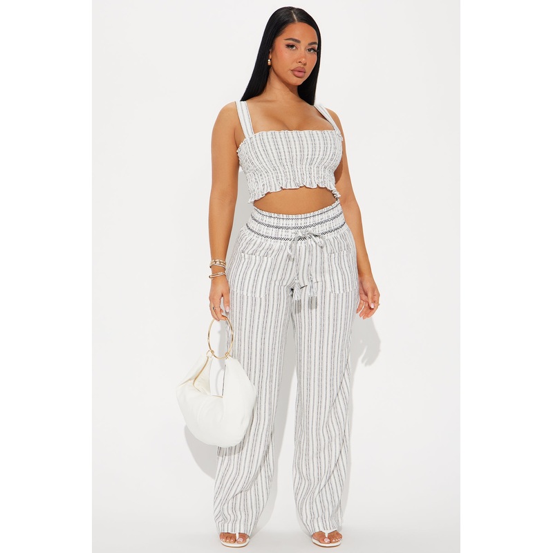 Ava Linen Pant Set – Natural/Combo