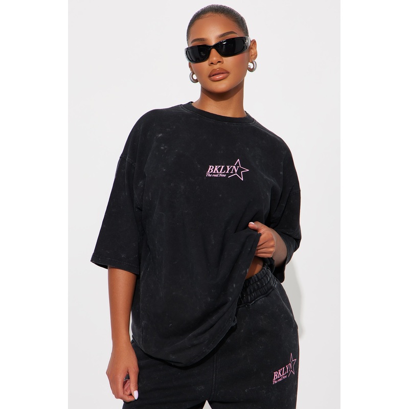 Brooklyn Star Washed Tee – Black