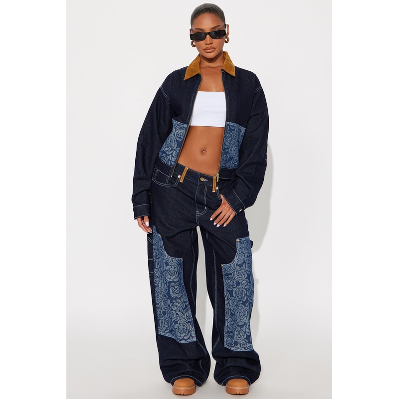 Essex Loose Utility Jeans – Dark Denim