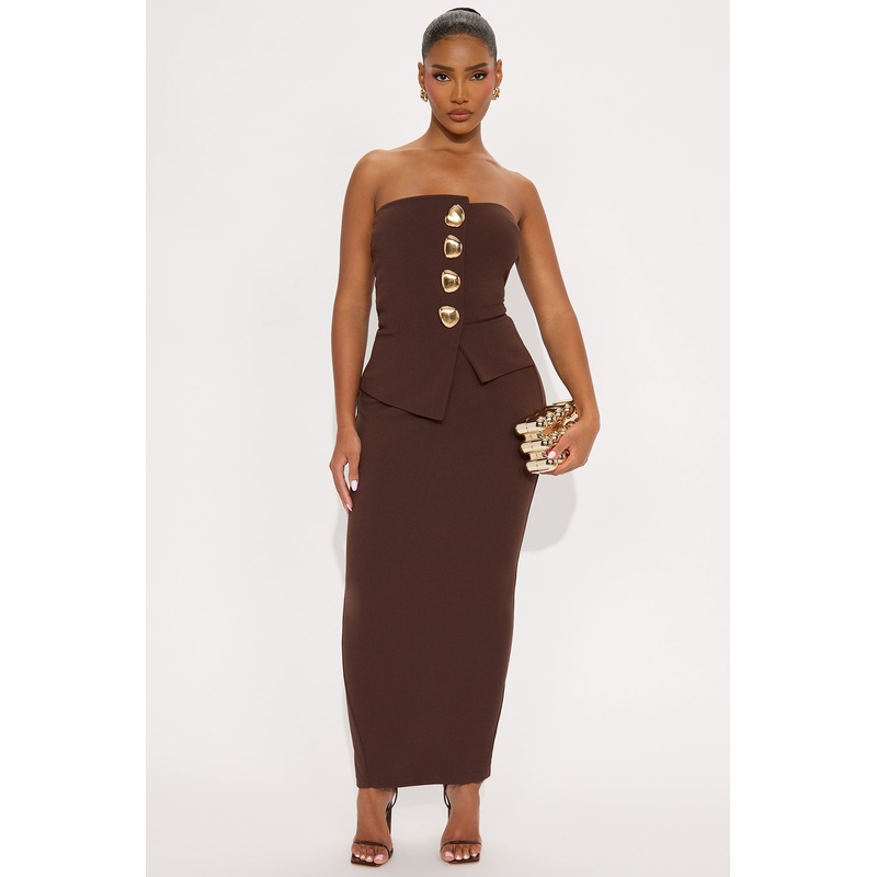 Persephone Maxi Dress – Brown