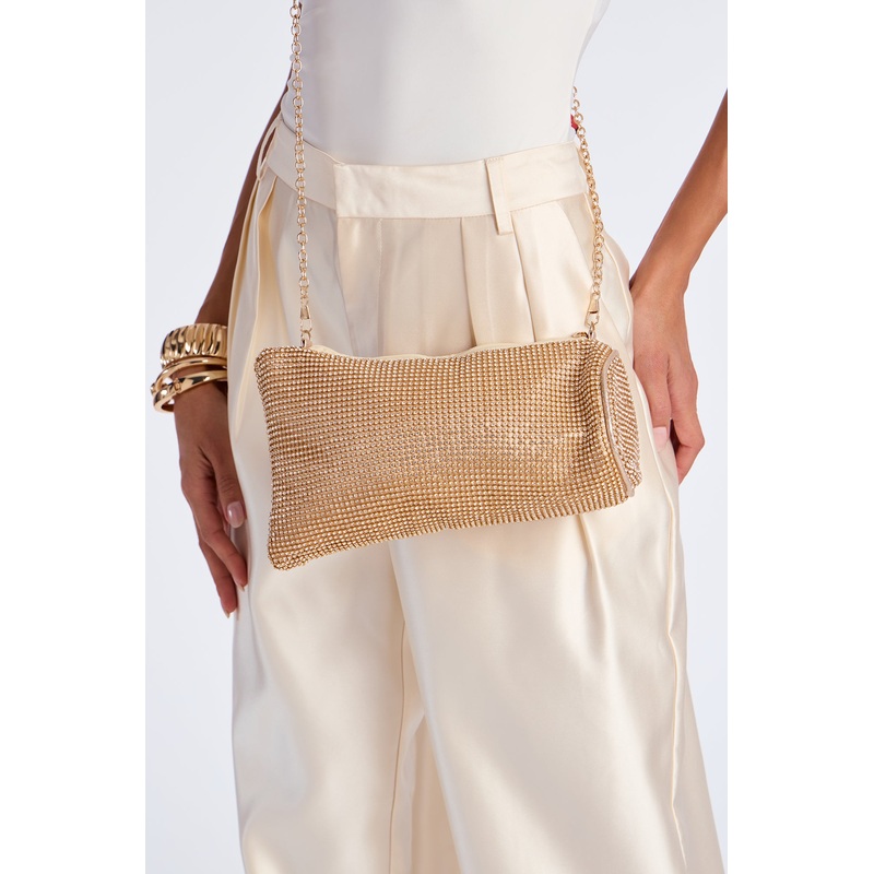 Snazzy Jazz Night Embellished Clutch – Gold