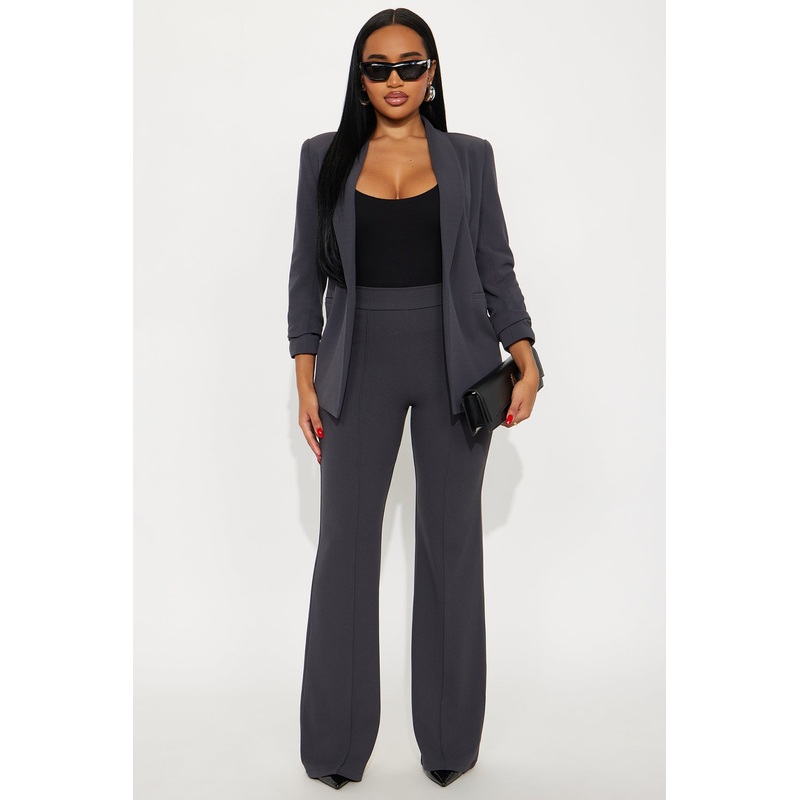 Victoria High Waisted Dress Pants – Charcoal