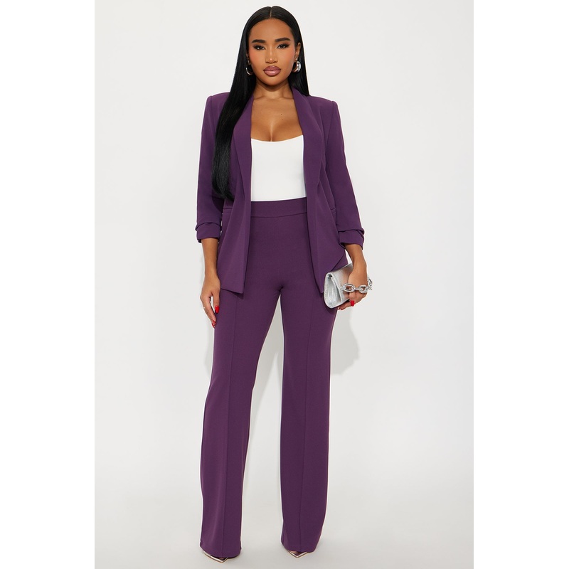 Victoria High Waisted Dress Pants – Plum
