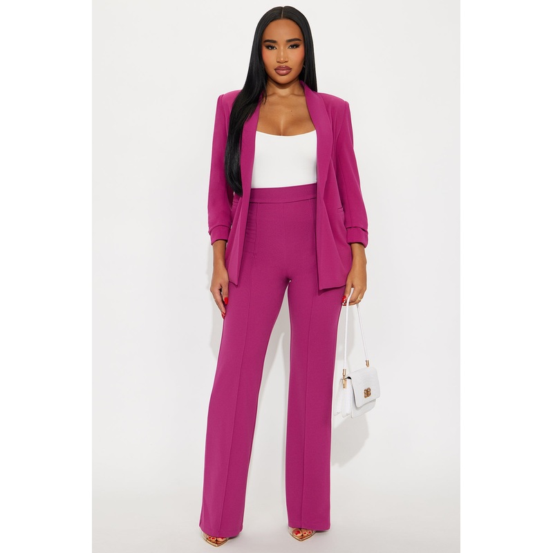 Victoria High Waisted Dress Pants – Raspberry