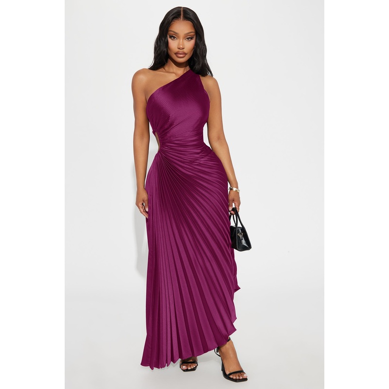 Belle Satin Maxi Dress – Magenta